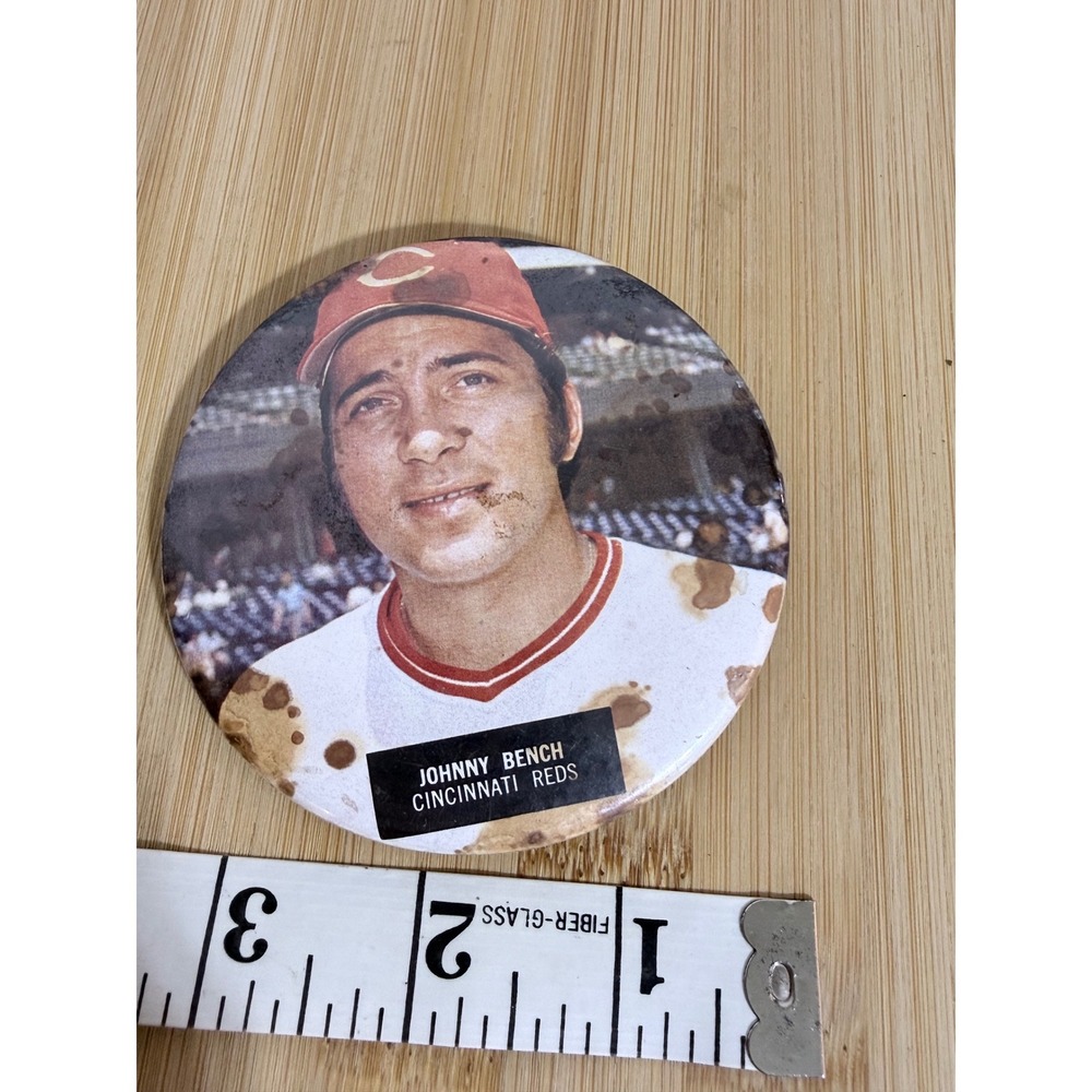Vintage Johnny Bench Cincinnati Reds 3 Inch Pinback Button Baseball Memorabilia